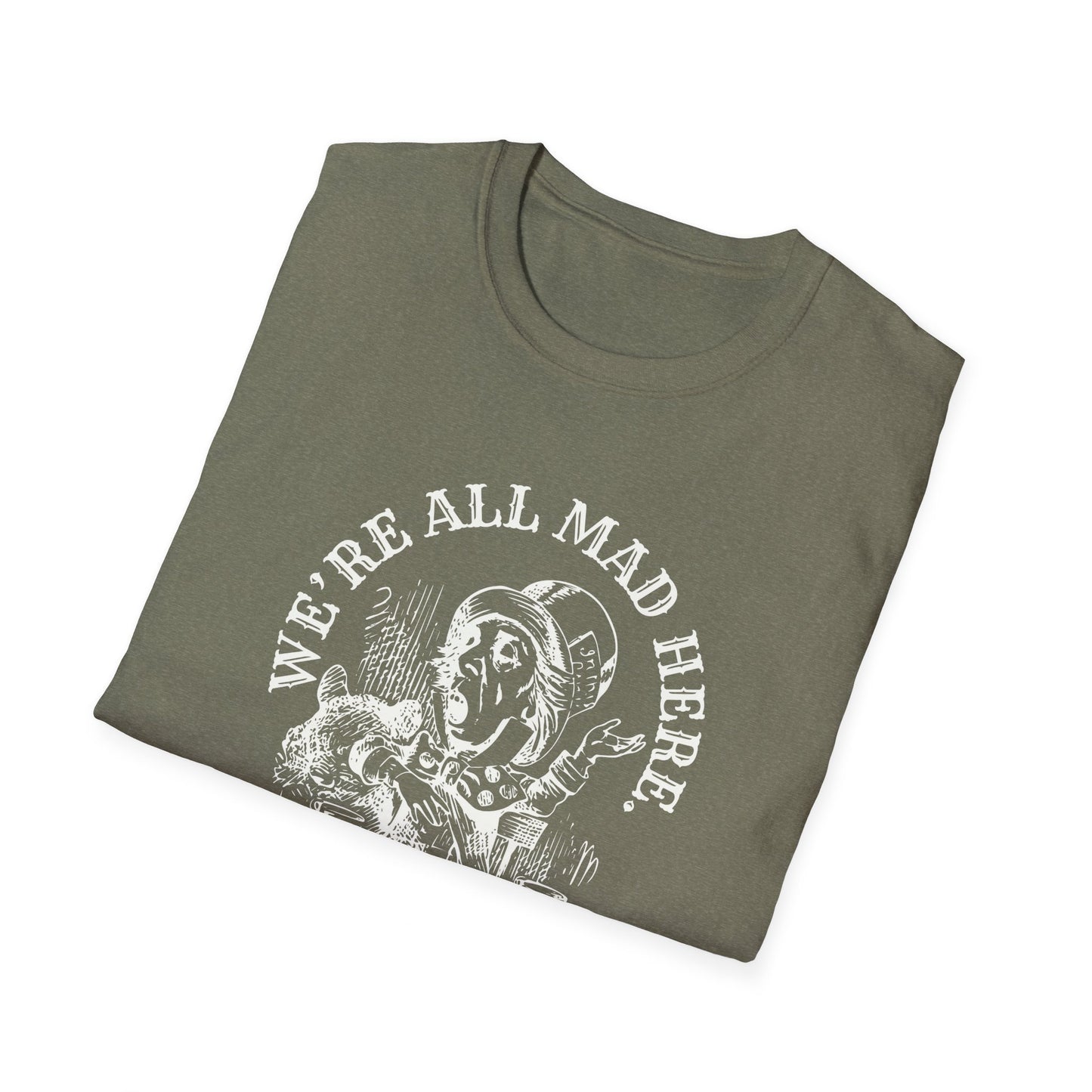 We're All Mad Here - Whimsical Mad Hatter T-Shirt