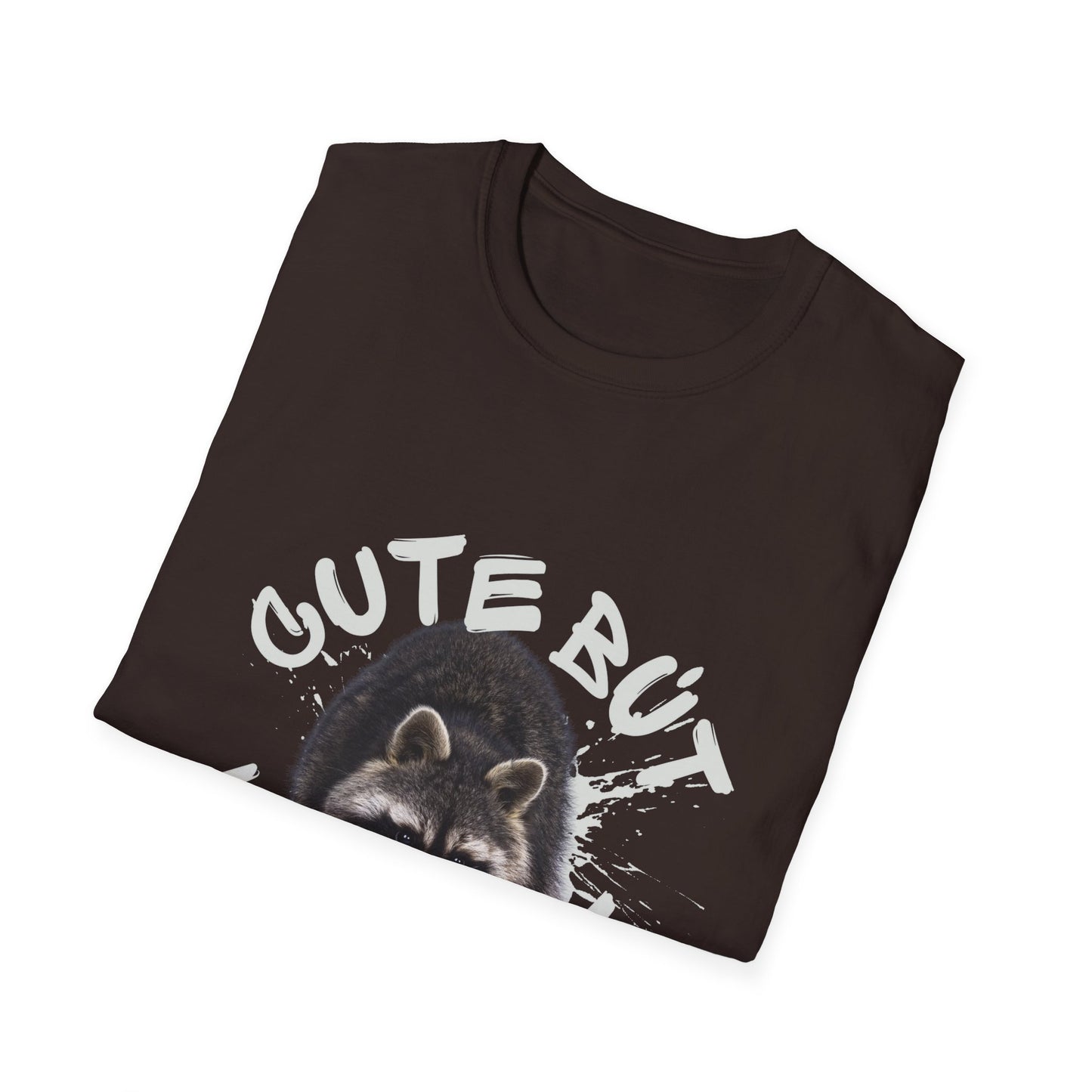 Cute But Will Fight Raccoon T-Shirt – Funny Graphic Tee for Animal Lovers