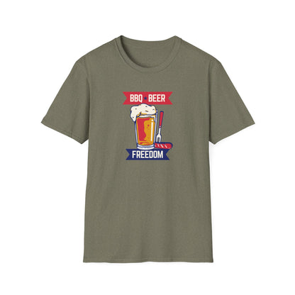 BQ, Beer, and Freedom - Patriotic Fourth of July T-Shirt