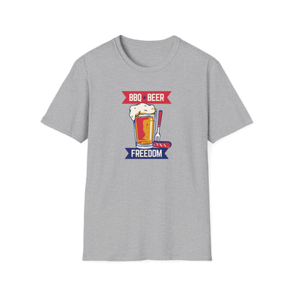 BQ, Beer, and Freedom - Patriotic Fourth of July T-Shirt