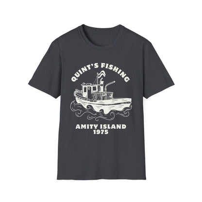 Quint's Fishing Amity Island T-Shirt - Classic Jaws Movie Reference