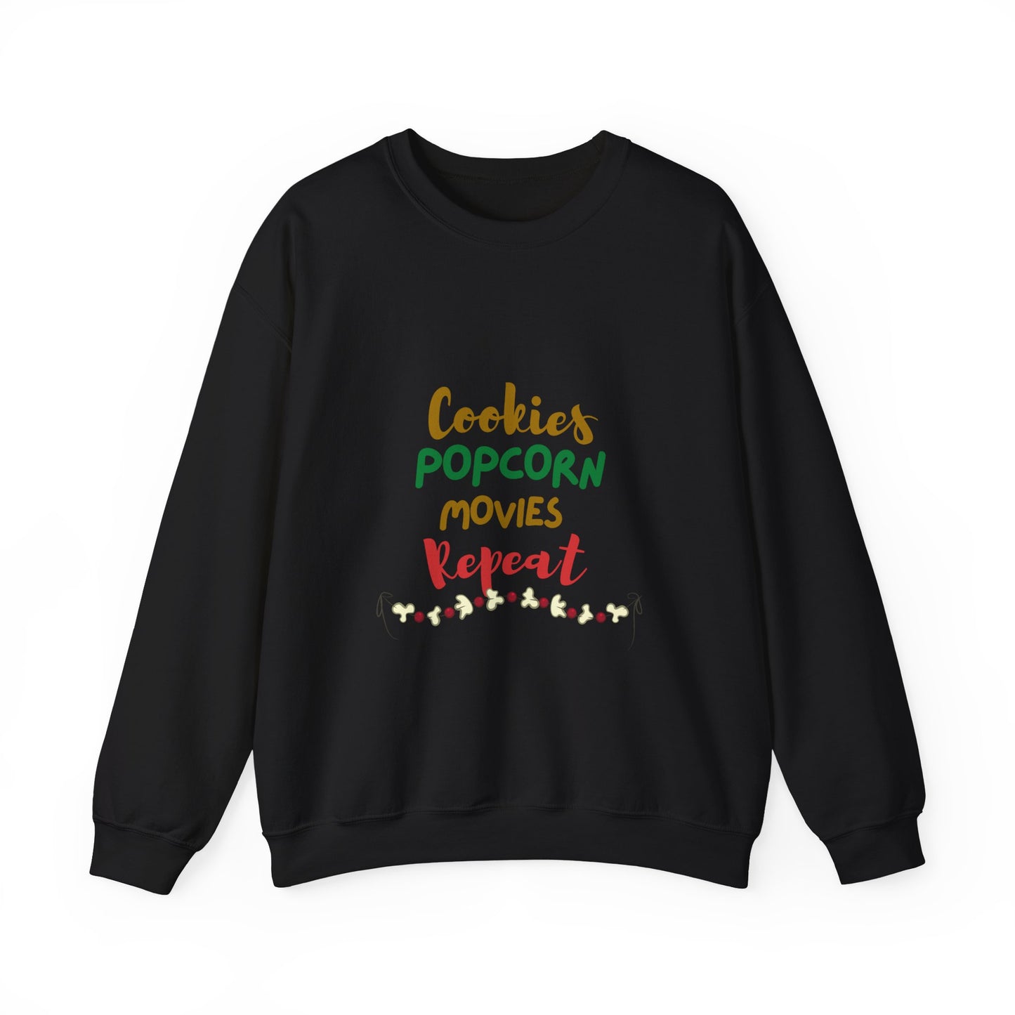 Cookies, Popcorn, Movies, Repeat T-Shirt – Cozy Movie Night Crewneck Sweatshirt