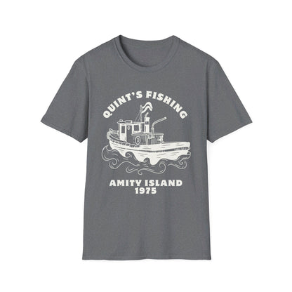 Quint's Fishing Amity Island T-Shirt - Classic Jaws Movie Reference