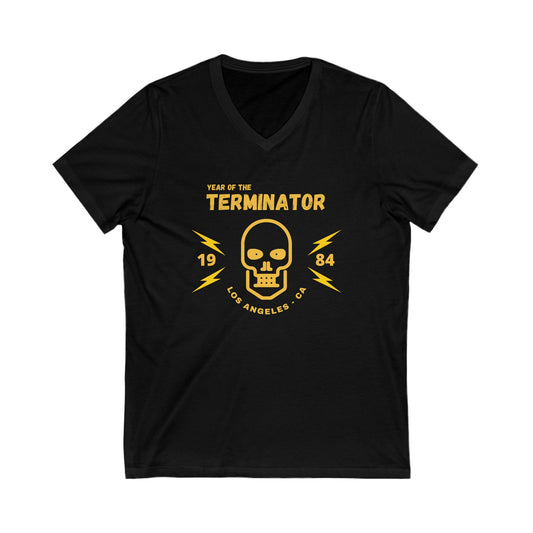 1984 Terminator V-Neck T-Shirt | Retro 80s Movie Lover Tee