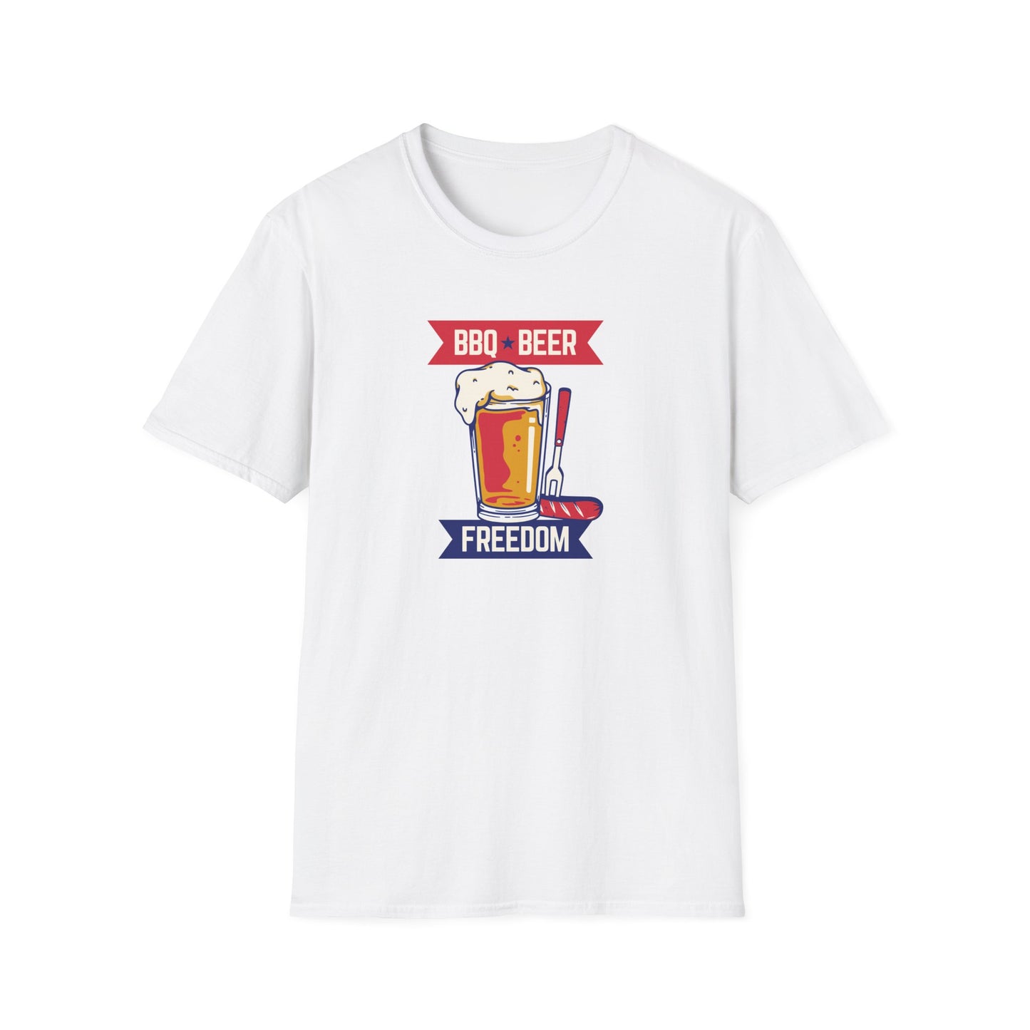 BQ, Beer, and Freedom - Patriotic Fourth of July T-Shirt