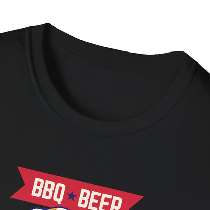 BQ, Beer, and Freedom - Patriotic Fourth of July T-Shirt