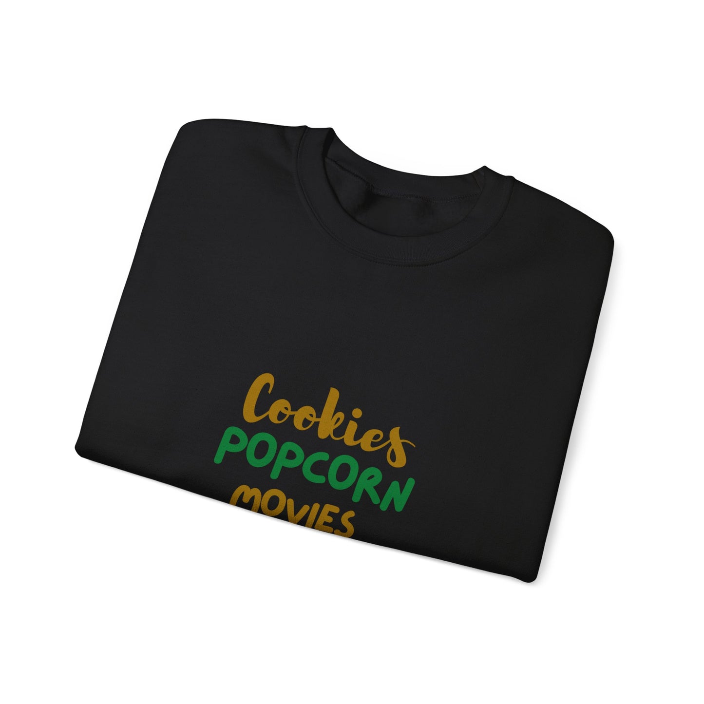 Cookies, Popcorn, Movies, Repeat T-Shirt – Cozy Movie Night Crewneck Sweatshirt