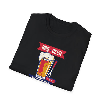 BQ, Beer, and Freedom - Patriotic Fourth of July T-Shirt