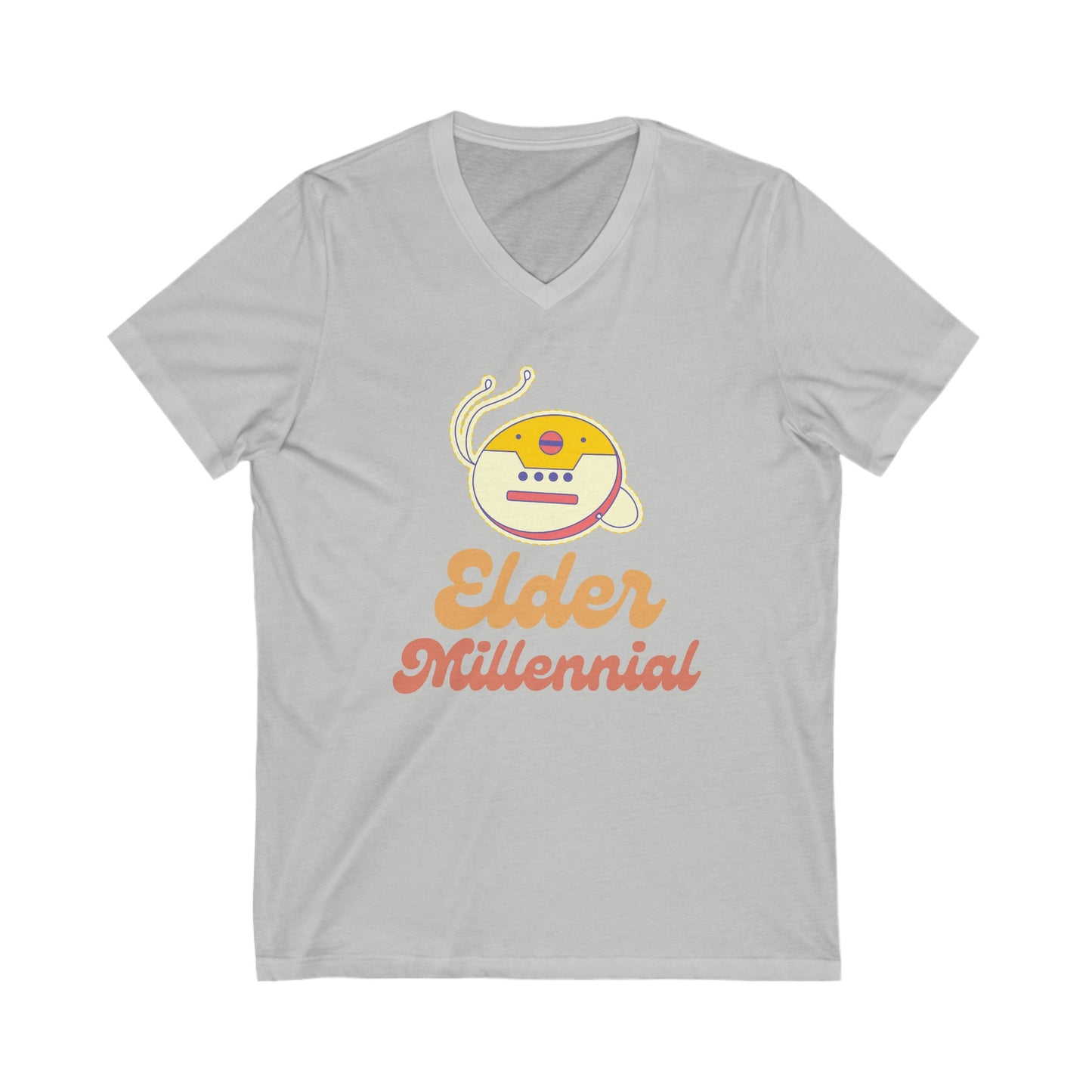 Elder Millennial T-Shirt - Retro CD Walkman Graphic-  V-Neck Tee