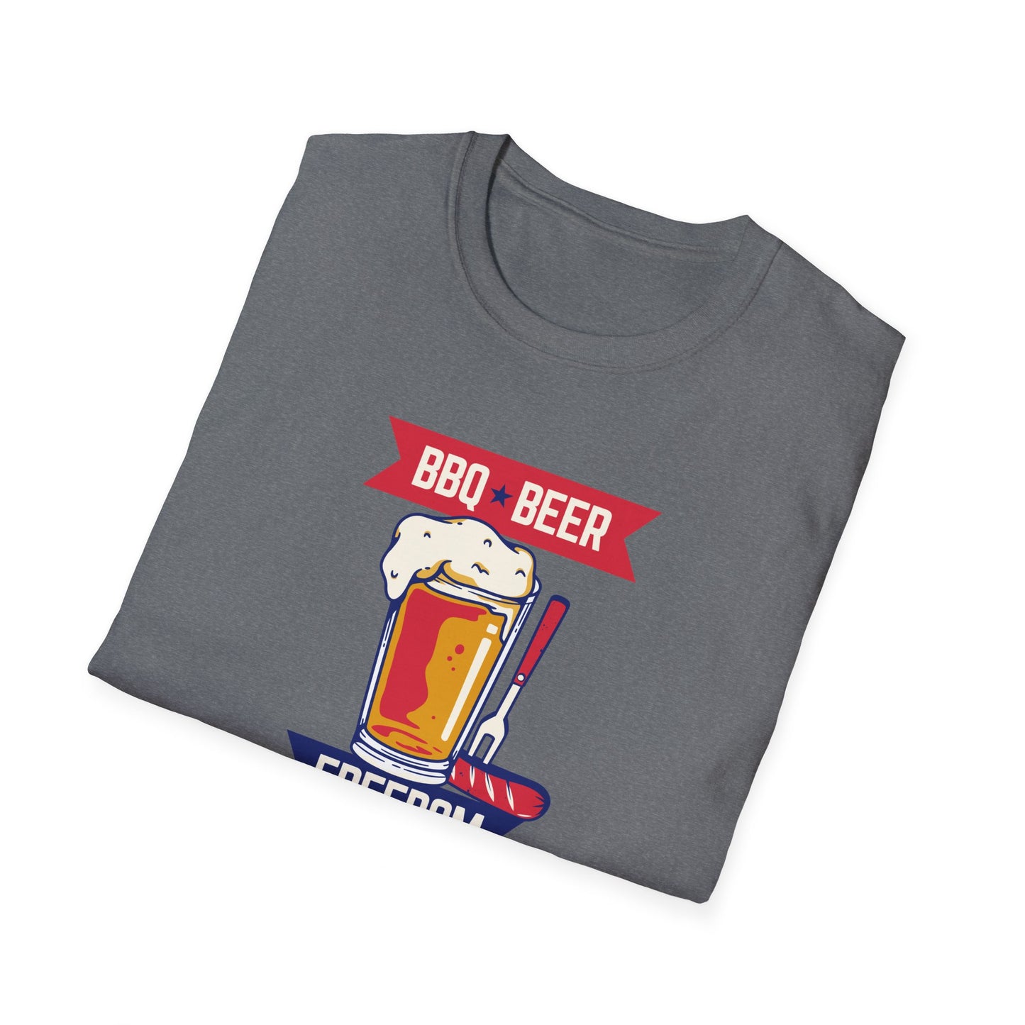 BQ, Beer, and Freedom - Patriotic Fourth of July T-Shirt