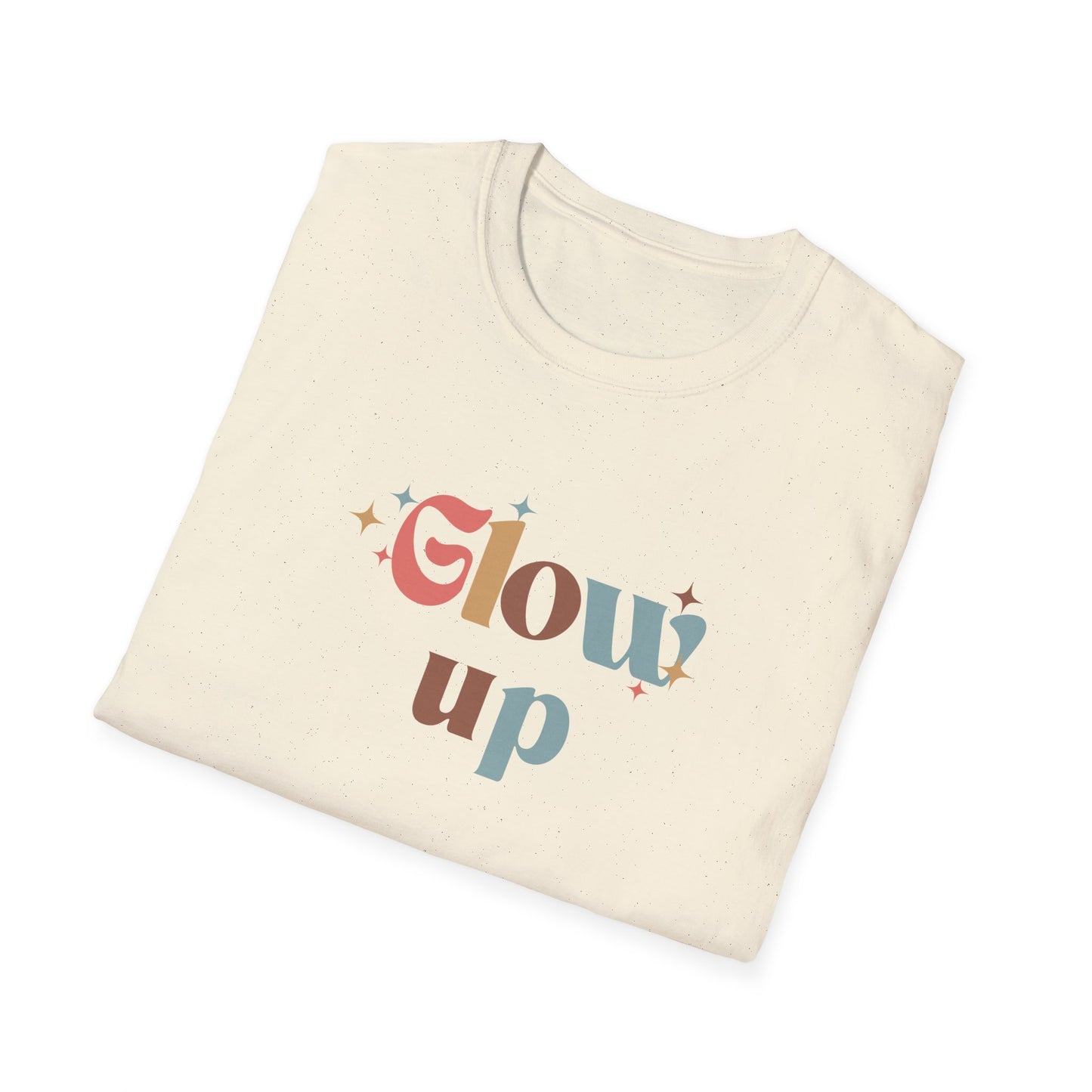 Glow Up T-Shirt - Retro Style Self-Care Tee - Pastel Motivational Shirt - Women's Empowerment Top