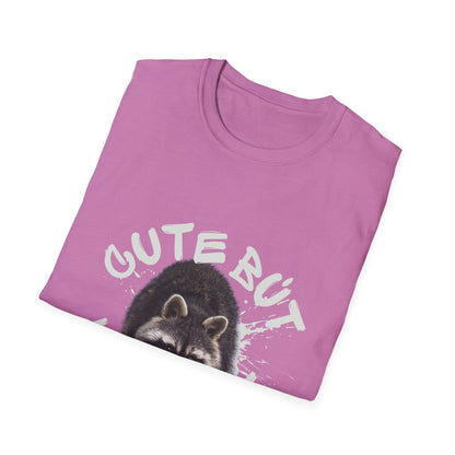 Cute But Will Fight Raccoon T-Shirt – Funny Graphic Tee for Animal Lovers