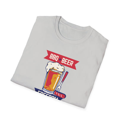 BQ, Beer, and Freedom - Patriotic Fourth of July T-Shirt