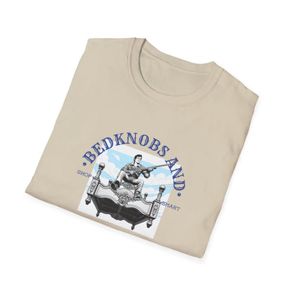 Bedknobs and Boomsticks T-Shirt - Nostalgic Evil Dead & Bedknobs Mashup TeeUnisex Softstyle T-Shirt