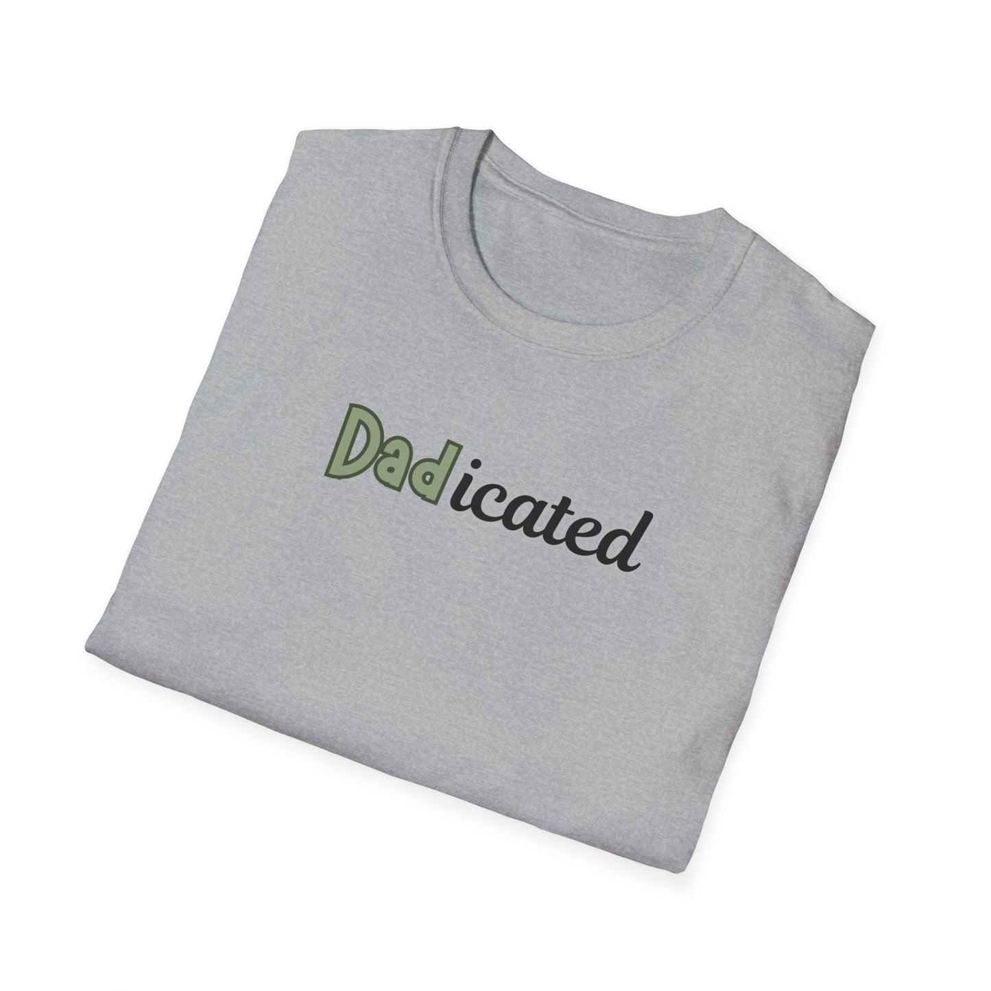 Dadicated T-Shirt - Funny Father's Day Tee - Humorous Dad Pun Shirt - Perfect Gift for Dads - Fatherhood Humor