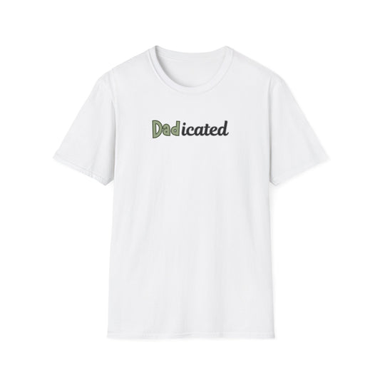 Dadicated T-Shirt - Funny Father's Day Tee - Humorous Dad Pun Shirt - Perfect Gift for Dads - Fatherhood Humor