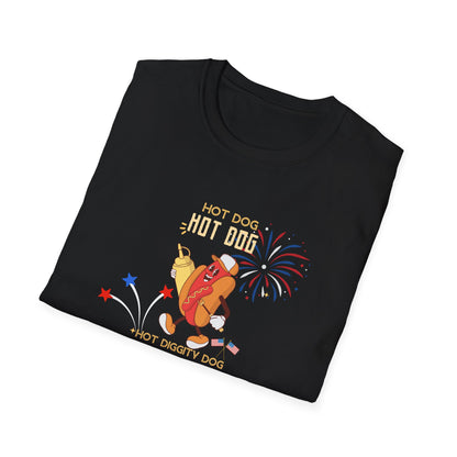 July 4th Hot Dog T-Shirt | Patriotic Hot Diggity Dog Tee