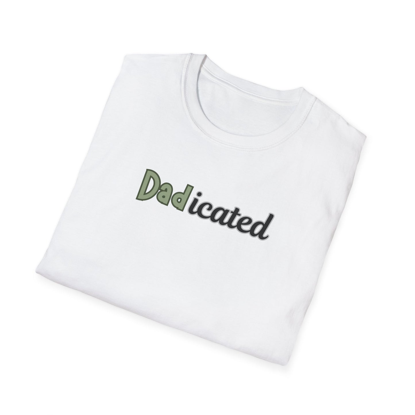 Dadicated T-Shirt - Funny Father's Day Tee - Humorous Dad Pun Shirt - Perfect Gift for Dads - Fatherhood Humor