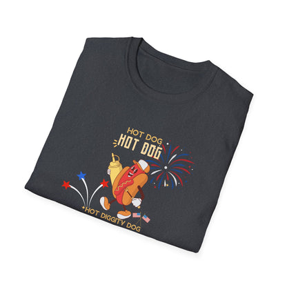 July 4th Hot Dog T-Shirt | Patriotic Hot Diggity Dog Tee