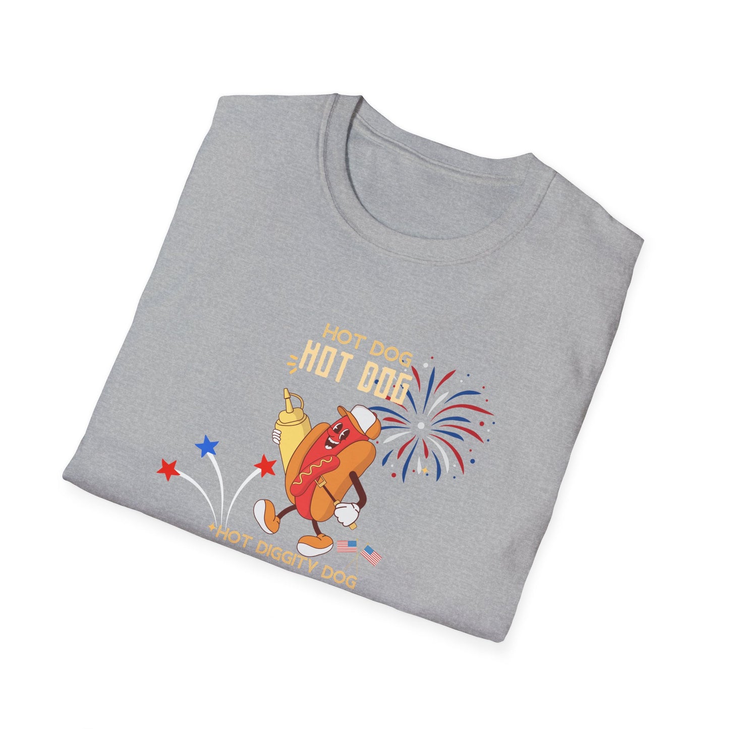 July 4th Hot Dog T-Shirt | Patriotic Hot Diggity Dog Tee