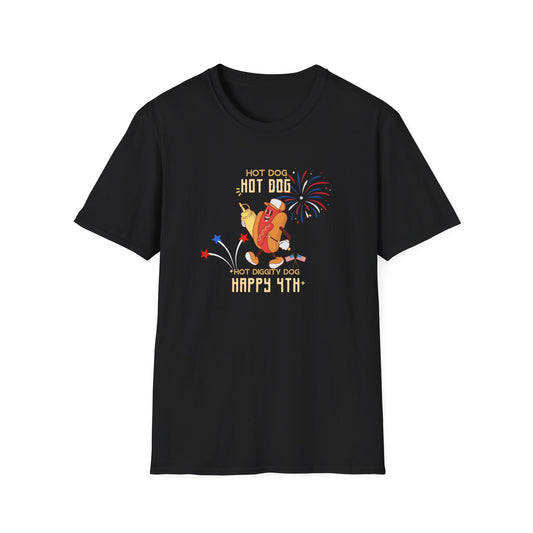 July 4th Hot Dog T-Shirt | Patriotic Hot Diggity Dog Tee