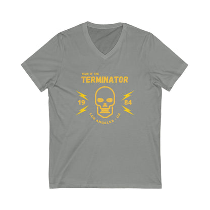 1984 Terminator V-Neck T-Shirt | Retro 80s Movie Lover Tee