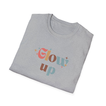 Glow Up T-Shirt - Retro Style Self-Care Tee - Pastel Motivational Shirt - Women's Empowerment Top