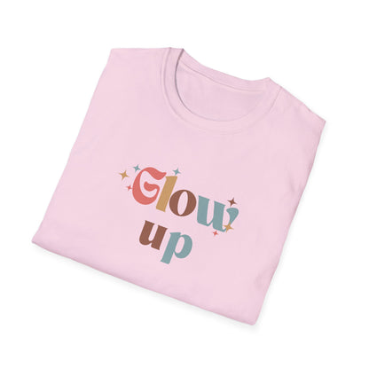 Glow Up T-Shirt - Retro Style Self-Care Tee - Pastel Motivational Shirt - Women's Empowerment Top