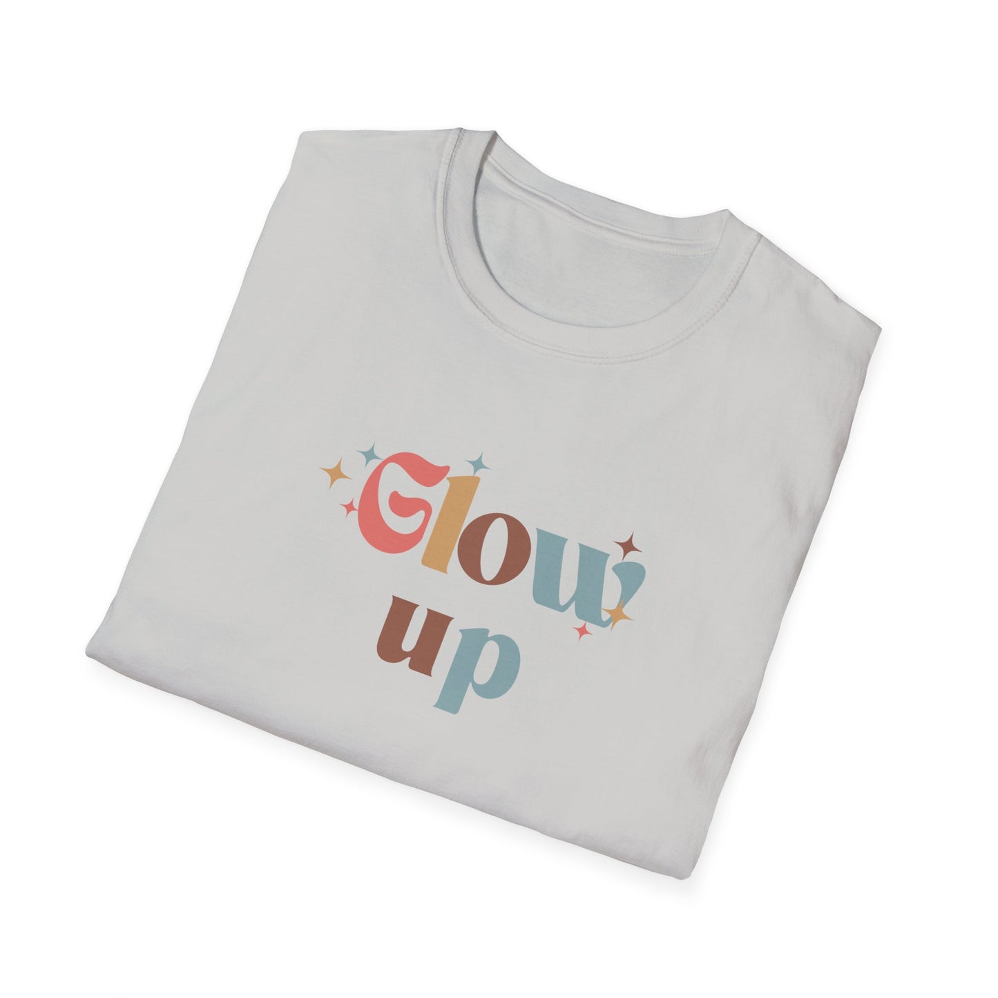 Glow Up T-Shirt - Retro Style Self-Care Tee - Pastel Motivational Shirt - Women's Empowerment Top