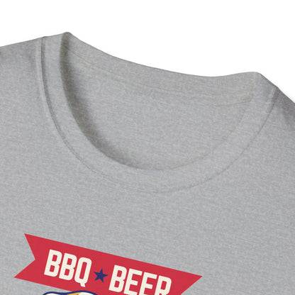 BQ, Beer, and Freedom - Patriotic Fourth of July T-Shirt