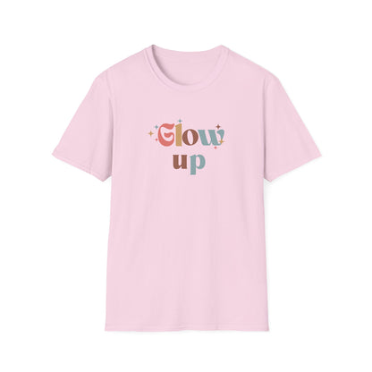 Glow Up T-Shirt - Retro Style Self-Care Tee - Pastel Motivational Shirt - Women's Empowerment Top