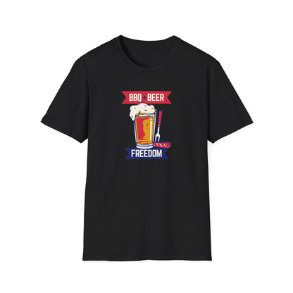 BQ, Beer, and Freedom - Patriotic Fourth of July T-Shirt