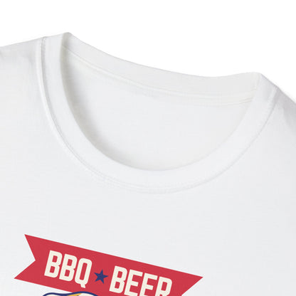 BQ, Beer, and Freedom - Patriotic Fourth of July T-Shirt