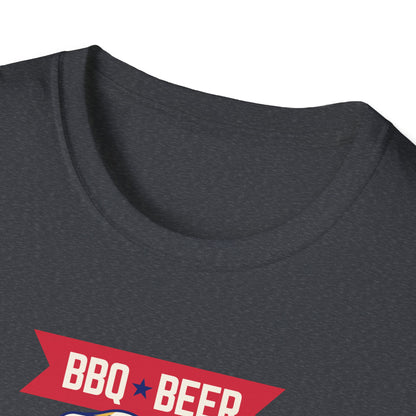 BQ, Beer, and Freedom - Patriotic Fourth of July T-Shirt