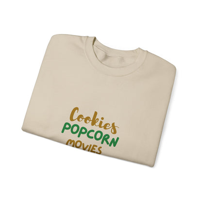 Cookies, Popcorn, Movies, Repeat T-Shirt – Cozy Movie Night Crewneck Sweatshirt