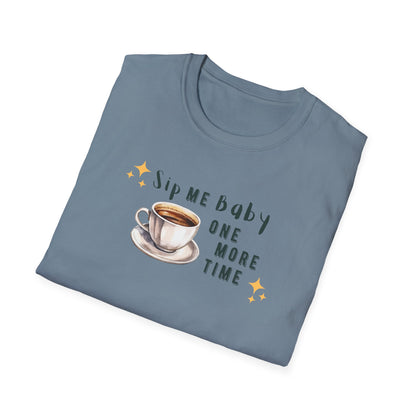 Funny Coffee T-Shirt - 'Sip Me Baby One More Time' - Coffee Lover Gift - Graphic Tee with Coffee Cup Design - Unisex Coffee Shirt