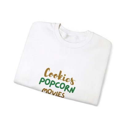 Cookies, Popcorn, Movies, Repeat T-Shirt – Cozy Movie Night Crewneck Sweatshirt