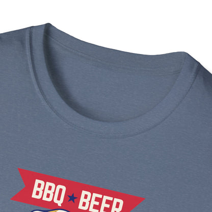 BQ, Beer, and Freedom - Patriotic Fourth of July T-Shirt