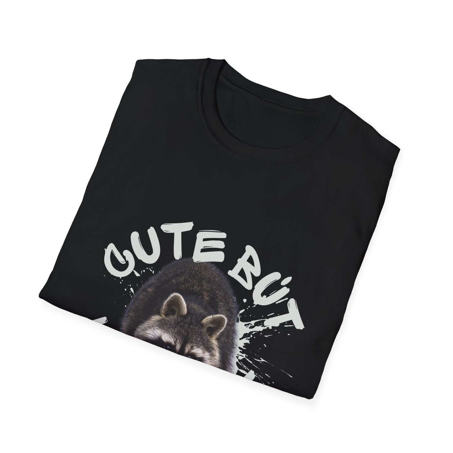 Cute But Will Fight Raccoon T-Shirt – Funny Graphic Tee for Animal Lovers