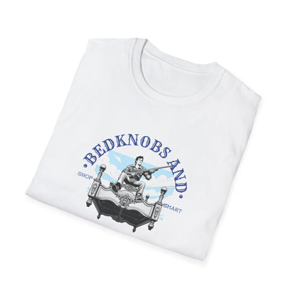 Bedknobs and Boomsticks T-Shirt - Nostalgic Evil Dead & Bedknobs Mashup TeeUnisex Softstyle T-Shirt