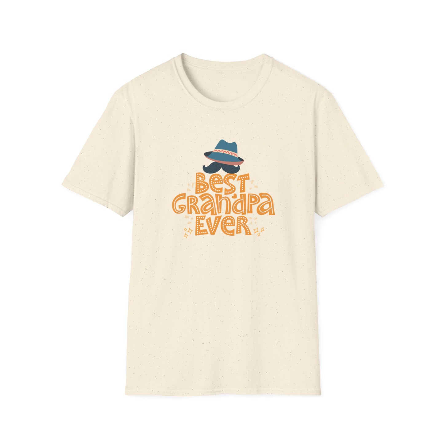 Best Grandpa Ever T-Shirt - Retro Fedora and Mustache Design - Perfect Father's Day Gift for Grandfathers