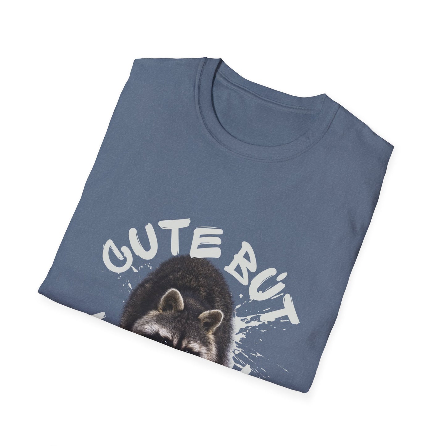 Cute But Will Fight Raccoon T-Shirt – Funny Graphic Tee for Animal Lovers