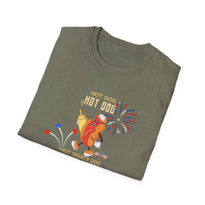 July 4th Hot Dog T-Shirt | Patriotic Hot Diggity Dog Tee