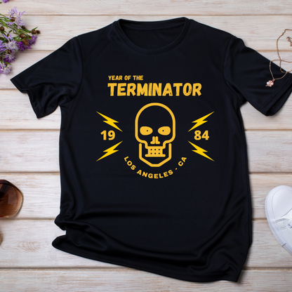 Year of the Terminator 1984 T-Shirt - Retro Sci-Fi Birthday Gift - Vintage 1984 Tee